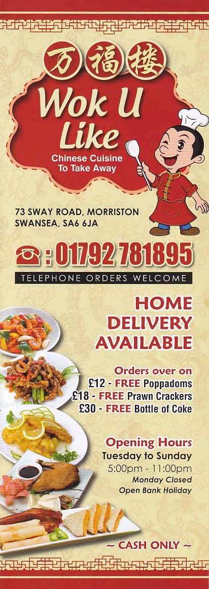 Wok U Like, Chinese Takeaway in Morriston Swansea